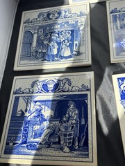 SET OF 5 DELFT HOLLAND PHARMACY SCIENCE TILES 1987 For BURROUGHS WELLCOME CO.