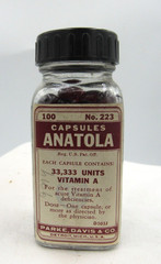 BW – 1940’s Parke, Davis & CO Capsules Anatola Detroit 3 1/2 “ Medicine bottle