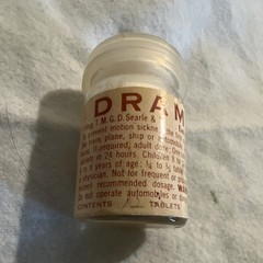 G.D. Searle & Co. Vintage Dramamine Tablets Bottle Pharmaceutical Collectible