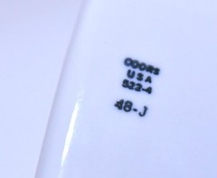 LARGE COORS 522-4 MORTAR AND 332-4 PESTLE WHITE CERAMIC
