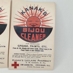 Vintage 1950s Advertising Flyer Bijou Cleaner Kanak’s Leclaire Pharmacy Chicago