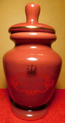 Jar~Apothecary Jar Eli Lilly „Lactucarium“ Pharmaceutical 4/303 Maroon Empty