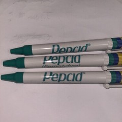 Lot Of 3 Merck Pepcid Rainbow Plastic PENS, DRUG REP. Pharmaceutical. LGBTQ