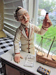 Capodimonte Apothecary Shop Pharmacist Pharmacy Display Gift Ceramic Statue