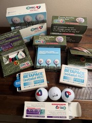 Pharmaceutical Drug Rep Collectibles Golf Balls Tees Sales Rep Advertising Heart