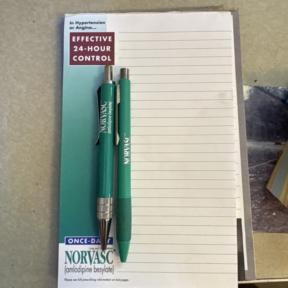 Norvasc Heavy Drug Rep Pens And Pads Pharmaceutical Pharma Medical