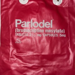Sandoz Parlodel Bromocriptine Tote Bag Vinyl Drug Rep Pharmaceutical Promo Tear