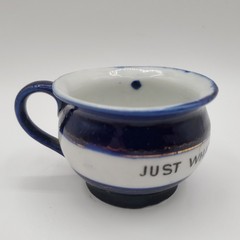 Vintage Porcelain Medicine Cup Just What The Doctor Ordered Germany VGC 2.75″
