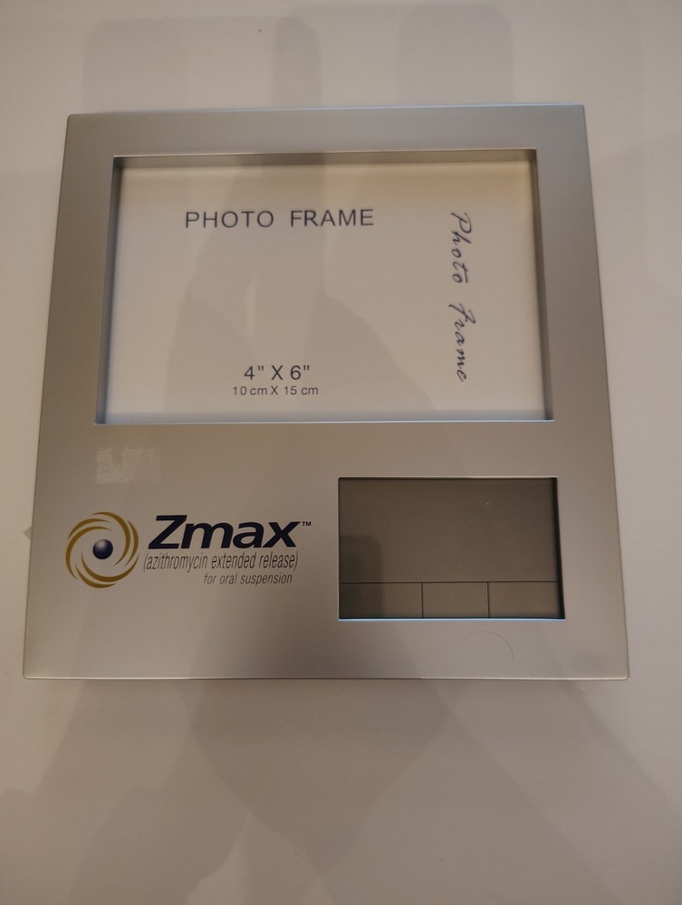 Zmax Pharmaceutical Advertising Photo Frame Clock + Pen Pfizer Promo 2000s