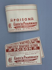 18 Lot 1950s PHARMACY Drug POISON Medicine Label Vtg ALCOHOL Minnesota HASTINGS