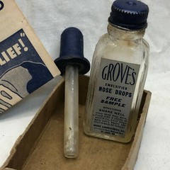 Vintage Medical Bottle Grove Laboratories St Louis MO. Original Box Directions