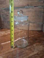 British Made S3 X237 Apothecary Jar Vintage 1980s Heavy Clear Glass 9.75 Inches