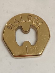 HALDOL Brass Paper Weight Vintage Pharmaceutical Promotional 2.75″x2.25″
