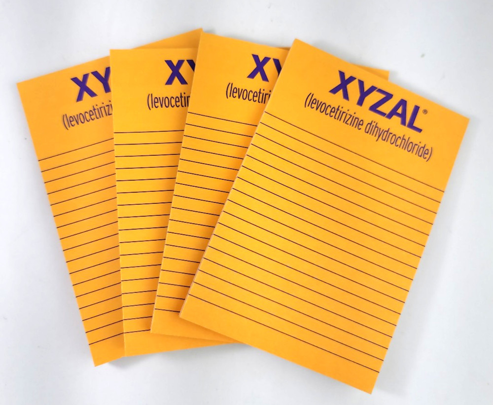 4 XYZAL Drup Rep Lined Post It Notes Pads Pharma Collectible Medical Promo 4×6