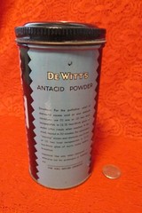 Vintage Original DEWITT’S ANTACID MEDICINE RX POWDER Tin Pharmacy Medical full