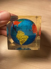 Vintage Zantac Glaxo Roche Pharmaceutical Acrylic Globe Paperweight