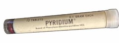 PYRIDIUM, ANTIQUE VIAL WITH PILL CONTENTS- Warner- Chilcott – 12 TABLETS- RARE
