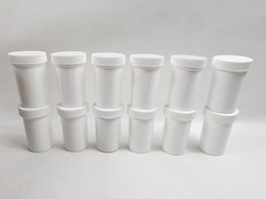 1 Oz White Plastic Ointment Container Jars With White Screw On Caps Lot Of 8