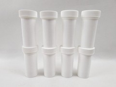 1 Oz White Plastic Ointment Container Jars With White Screw On Caps Lot Of 8