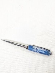 Duragesic Drug Rep Pharmaceutical Advertising Metal Pen Blue Silver Promo chrome