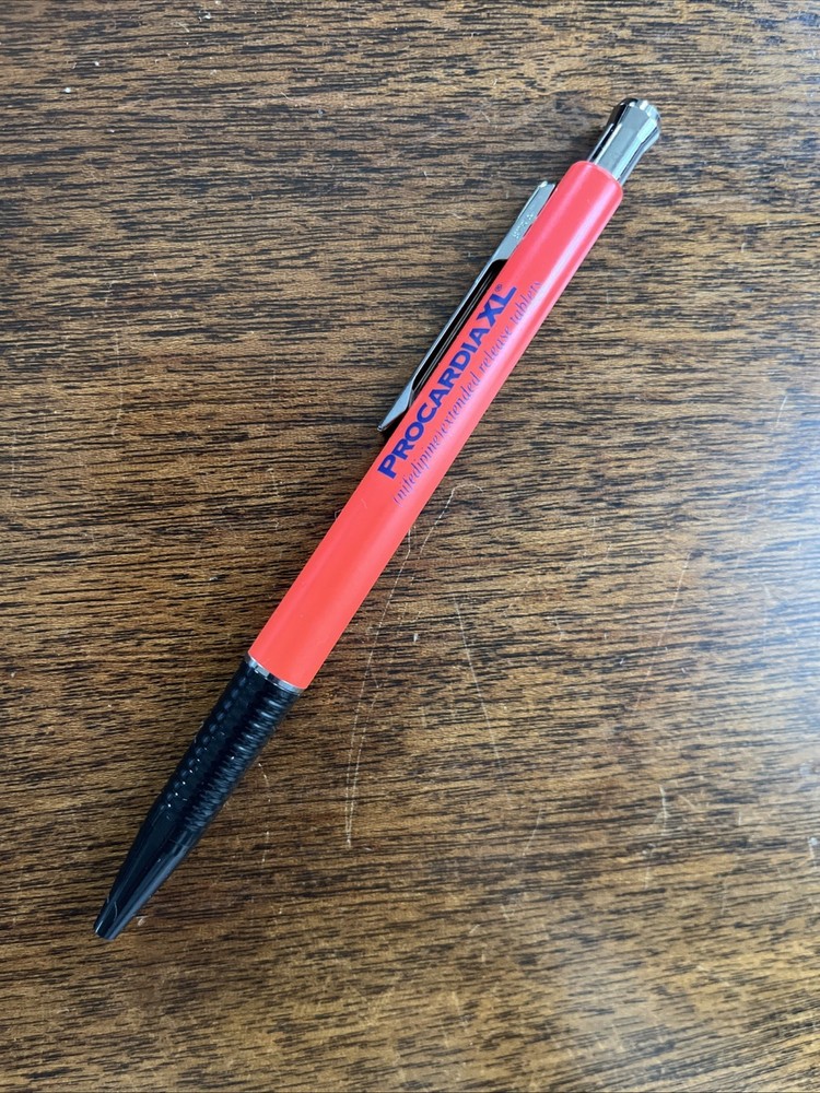 Procardia XL Medical Drug Rep Pharmaceutical Pen Metal Red Black Sample Working
