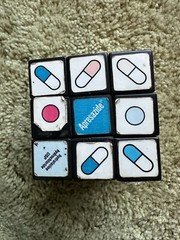 Vintage Pharmaceutical Drug Rep Rubik Cube Ad For Apresazide, Ciba, Etc, Used