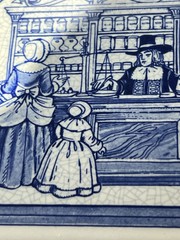 SET OF 5 DELFT HOLLAND PHARMACY SCIENCE TILES 1987 For BURROUGHS WELLCOME CO.