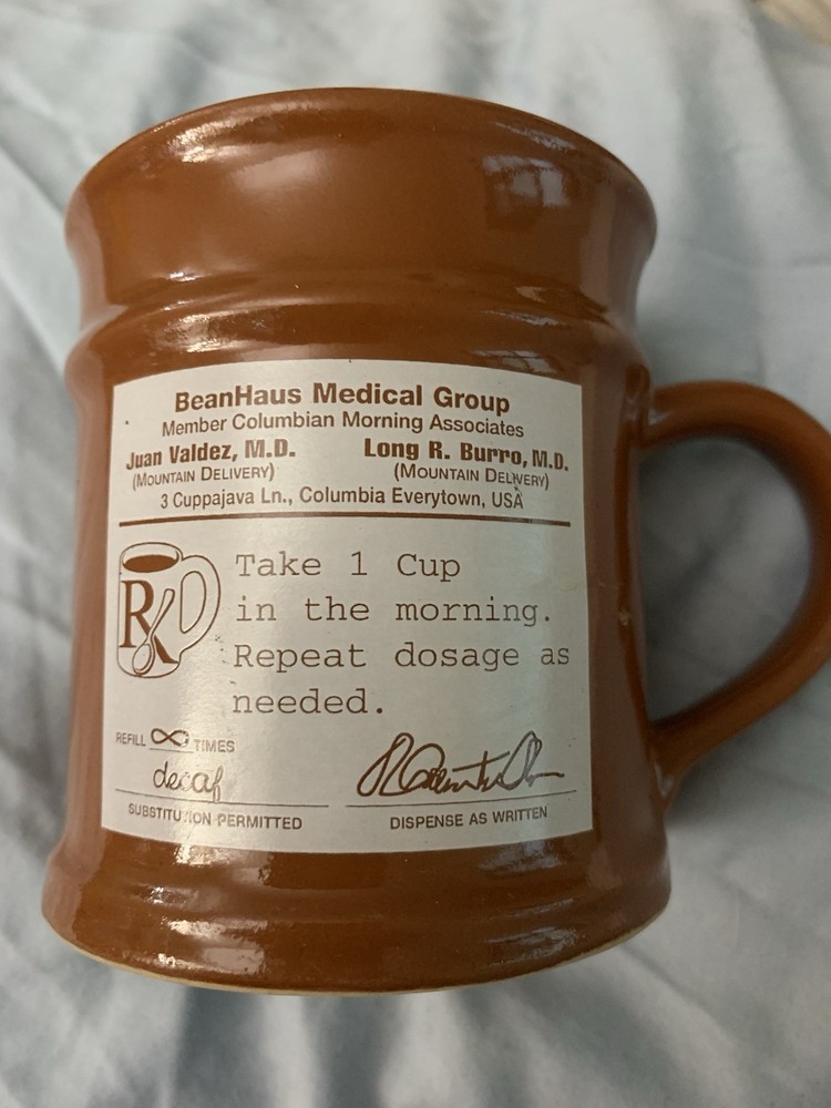 BeanHaus Medical Group Colombian Morning Association Vintage Coffee Mug Rx Cup
