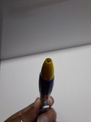 Crestor Drug Rep Pen Black Ink Works Blue Comfort Grip Yellow Tip
