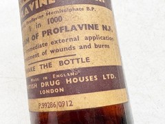 VINTAGE PROFLAVINE EMULSION MEDICINE BOTTLE BRITISH DRUG HOUSES LONDON