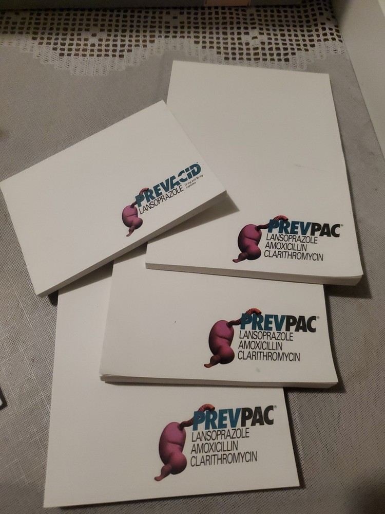 VTG Prevacid & Prevpac Post-it Note Lot Merck Stomach Illustration Drug Rep Swag