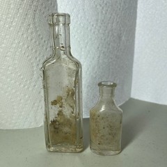 Antique Apothecary Medicine Bottles Lot of 2 Clear