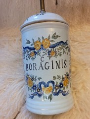 🌼💡VTG Apothecary Jar Pharmacy Drugstore Jar Lamp “Confect Boraginis”🌼💡