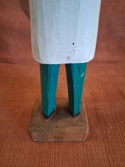 Pharmacist 12″ Wood Carved Statue With Mortar Pestle – RARE