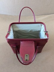 Rare! Vintage Burgundy Maroon Thick Heavy Leather Travel Doctor’s Bag Apothecary