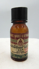 BW – 1950’s Magnus, Mabee & Reynard Wintergreen Leaf Oil 3 3/8 “ Medicine bottle