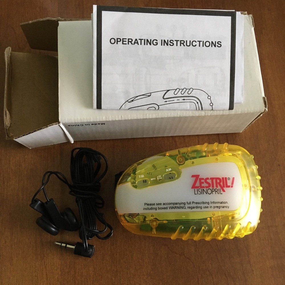 Zestril jogging radio with arm band pharma promo new