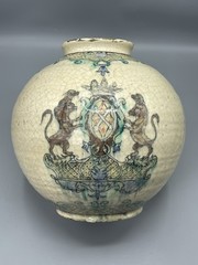Superb Large 18th Century Southern Italian Maiolica Armorial Apothecary Majolica