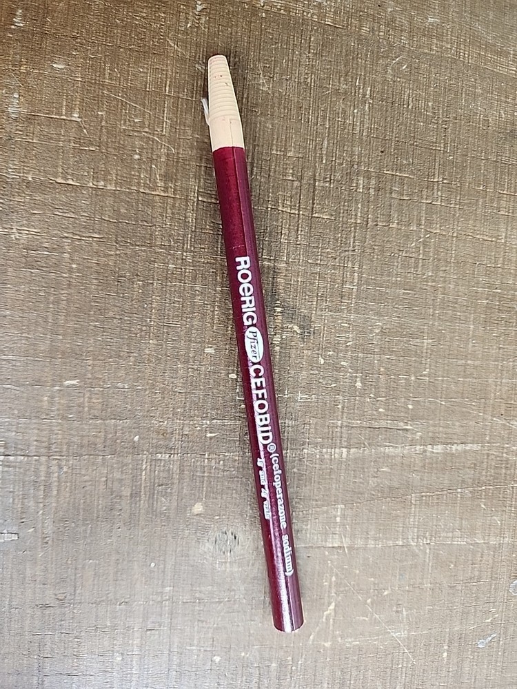 CEFOBID CEFOPERAZONE ROERIG PFIZER PHARMA VTG Advertising Paper Wrapped Pencil