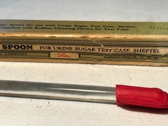 c1930s Urine Sugar Test Glass Spoon by Eli Lilly and Company Indianapolis, Ind.