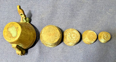 Complete Set of Antique Bronze Nesting Apothecary Weights or Bucket Weights R8