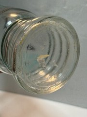 ViNTaGe MiD CeNTuRy GLaSs 11″ Apothecary Jar ReTRo AQuA BLuE & GoLD FLYING BIRDS
