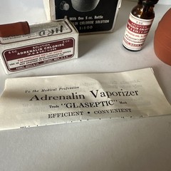 Antique Adrenalin Vaporizer Set Glaseptic Parke Davis & Co Detroit MI Complete