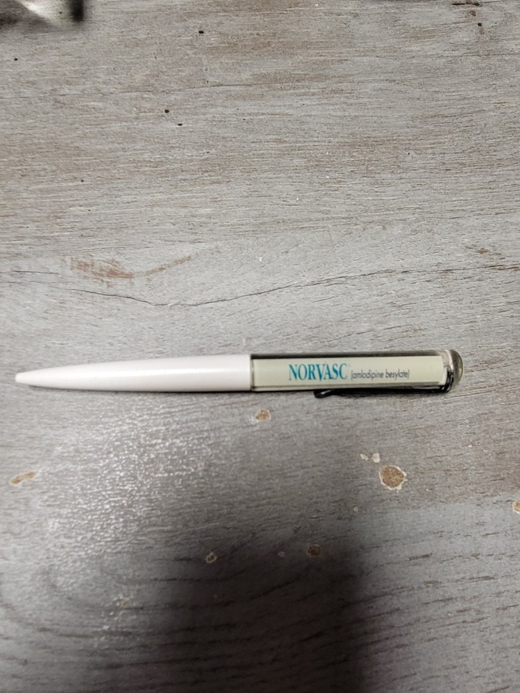 Norvasc Heavy Metal Drug Rep Pen Pharmaceutical Medical Click Button Floaty