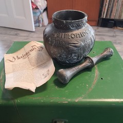 Vintage Brass RX Maimonides 1135-1204 Secundum Artem Mortar & Pestle Coricidin
