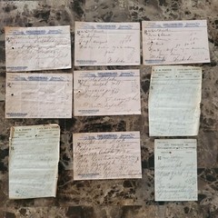 File box & 97 antique prescriptions (1911) – Dionin, Codeine, Infant Anodyne