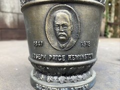 Vintage Brass Pharmacy Mortar Joseph Price Remington 1847-1918 Secundum Artem