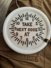 Vintage Acme Milk Glass Tumbler Cover Dose Indicator Spoon Holder 1896