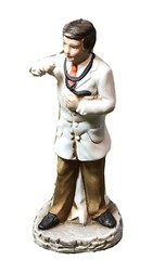 Vtg 1970s Ayerst Bisque Porcelain Doctor 5”T Figurine Pharmaceutical Promotion