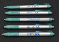 Silver & Green Lescol PENS Drug Rep Pharmaceutical Promo Advertising Lot of 5
